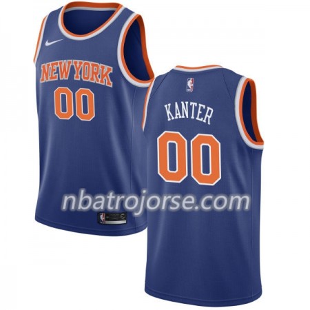 Män New York Knicks Tröja Enes Kanter 00 Nike 2017-18 Blå Swingman